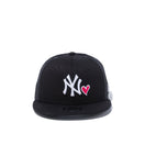 Child 9FIFTY トラッカー With Heart ニューヨーク・ヤンキース ブラック × スノーホワイト / ストロベリー