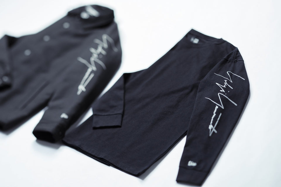 長袖 コットン Tシャツ Yohji Yamamoto SS20 シグネチャーロゴ ブラック レギュラーフィット