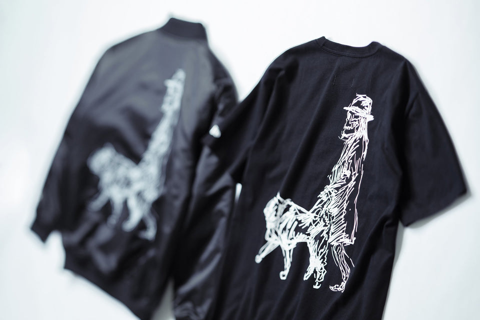 コットン Tシャツ Yohji Yamamoto SS20 ウォークドッグ ブラック レギュラーフィット
