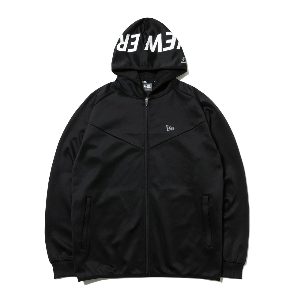 ウォームアップジャケット フードロゴ ブラック × ホワイト 【 Performance Apparel 】