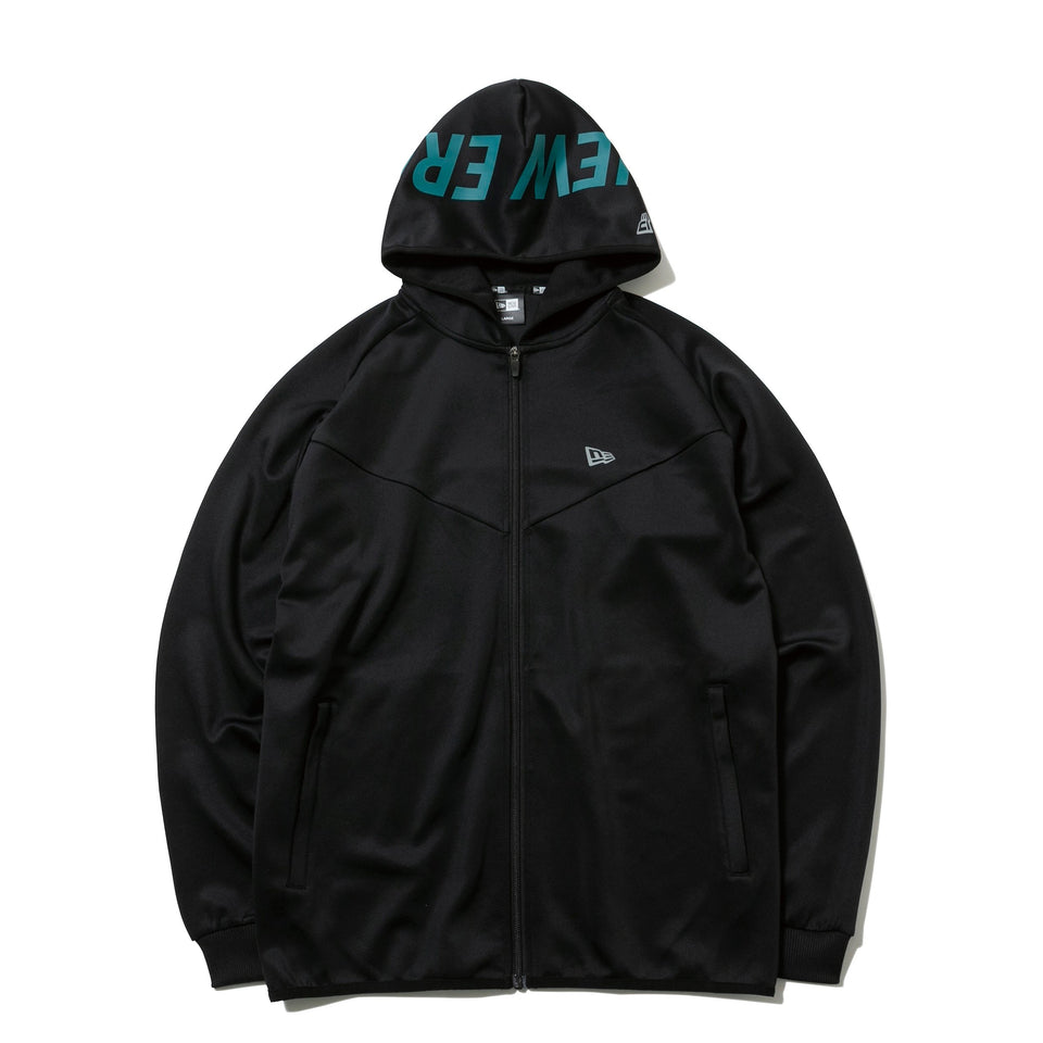 ウォームアップジャケット フードロゴ ブラック × シェイディッドグリーン 【 Performance Apparel 】