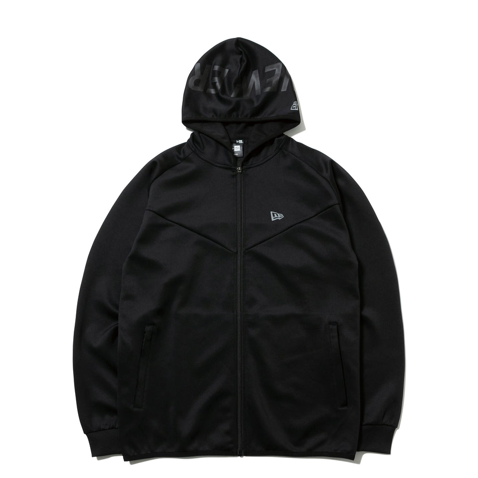 ウォームアップジャケット フードロゴ ブラック × ブラック 【 Performance Apparel 】