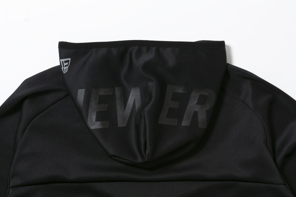 ウォームアップジャケット フードロゴ ブラック × ブラック 【 Performance Apparel 】