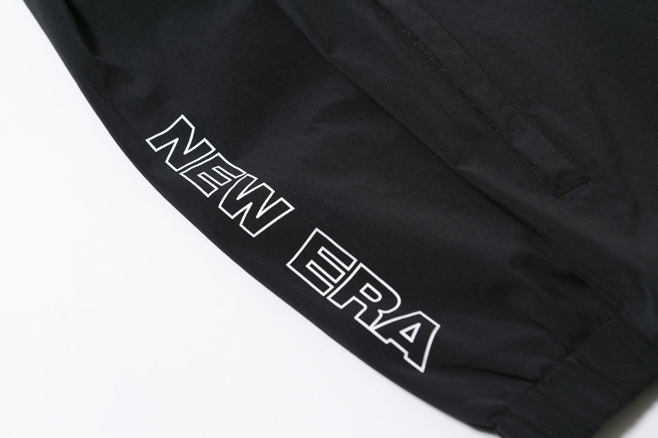 トラックフルジップフーディージャケット ニューエラ ワードマーク スリーブロゴ ブラック 【NEW ERA WORKOUT】