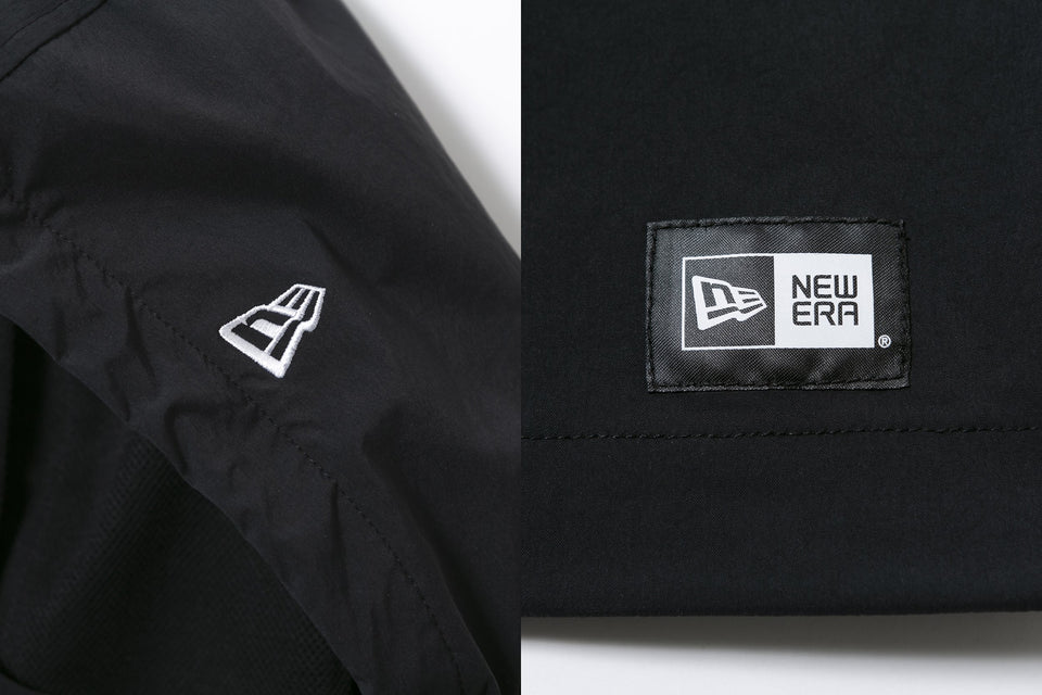 トラックフルジップフーディージャケット ニューエラ ワードマーク スリーブロゴ ブラック 【NEW ERA WORKOUT】