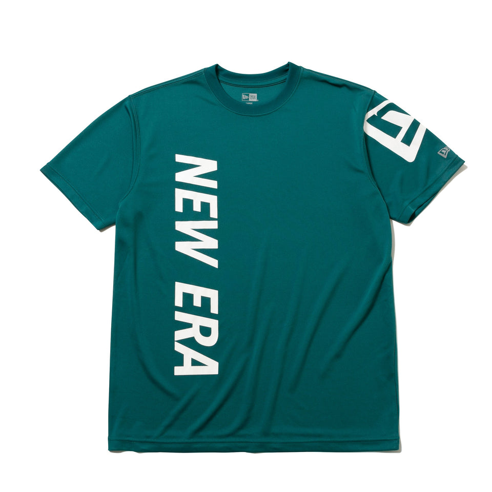 テック Tシャツ バーチカル ニューエラ シェイディッドグリーン × ホワイト 【 Performance Apparel 】