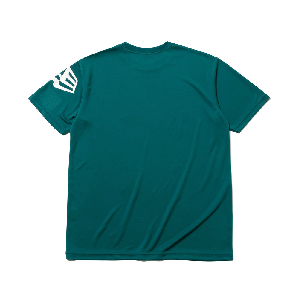 テック Tシャツ バーチカル ニューエラ シェイディッドグリーン × ホワイト 【 Performance Apparel 】