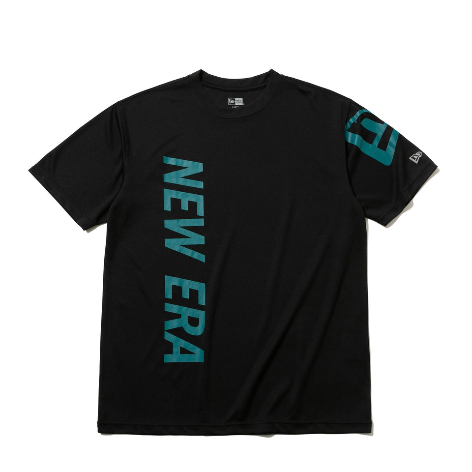テック Tシャツ バーチカル ニューエラ ブラック × シェイディッドグリーン 【 Performance Apparel 】