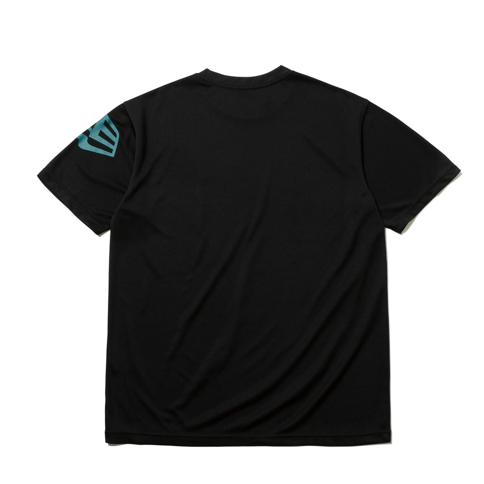 テック Tシャツ バーチカル ニューエラ ブラック × シェイディッドグリーン 【 Performance Apparel 】