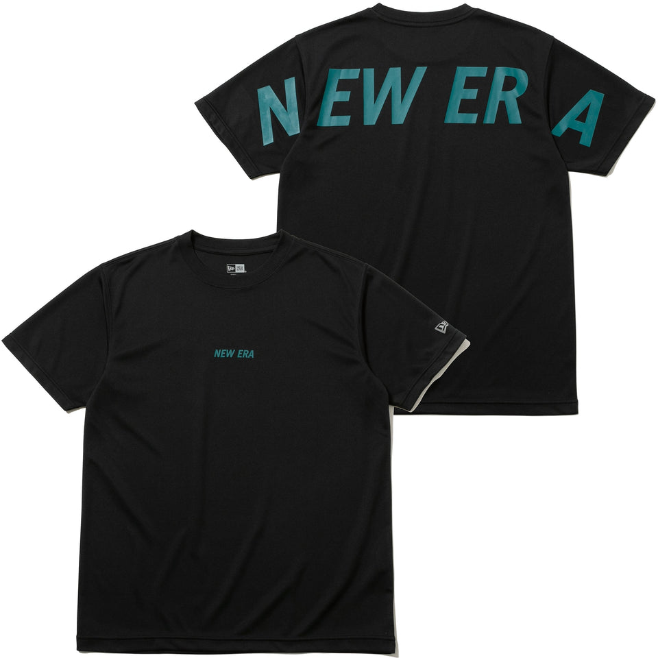 テック Tシャツ リアロゴ ニューエラ ブラック × シェイディッドグリーン 【 Performance Apparel 】