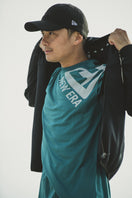 テック Tシャツ ドットフラッグ ショルダー シェイディッドグリーン × ホワイト 【 Performance Apparel 】