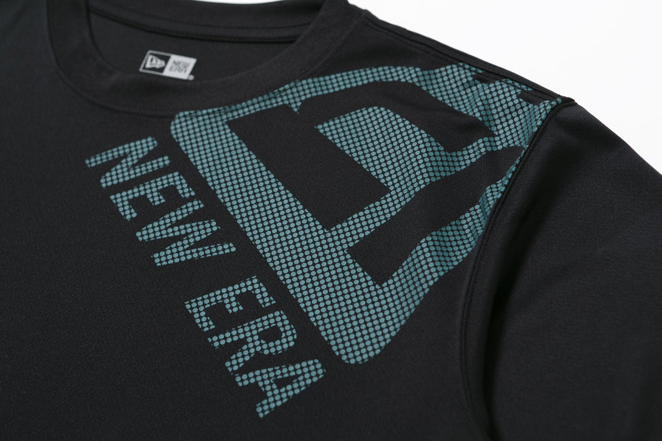 テック Tシャツ ドットフラッグ ショルダー ブラック × シェイディッドグリーン 【 Performance Apparel 】