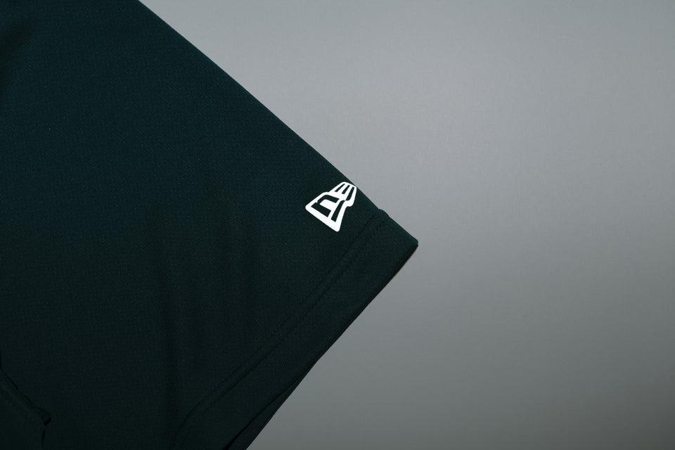 テック Tシャツ ドットフラッグ ショルダー ブラック × シェイディッドグリーン 【 Performance Apparel 】