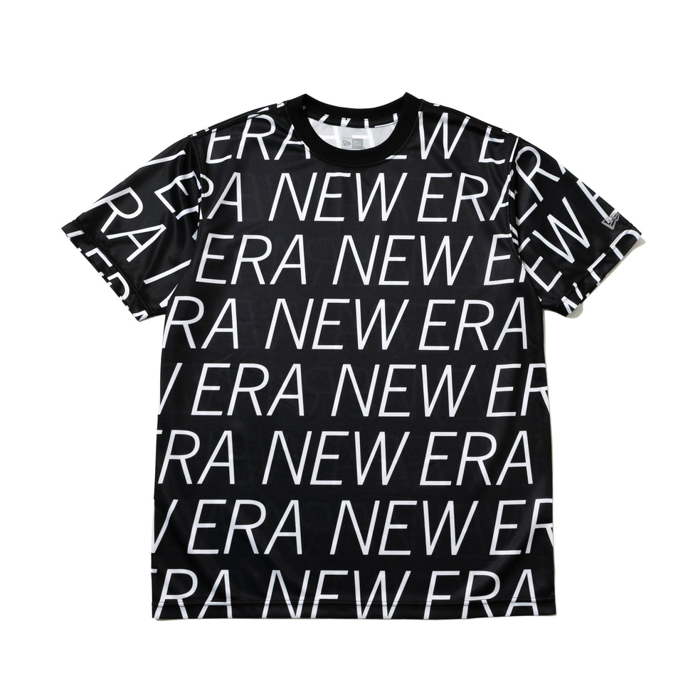 テック Tシャツ ニューエラ オールオーバー ブラック × ホワイト 【 Performance Apparel 】