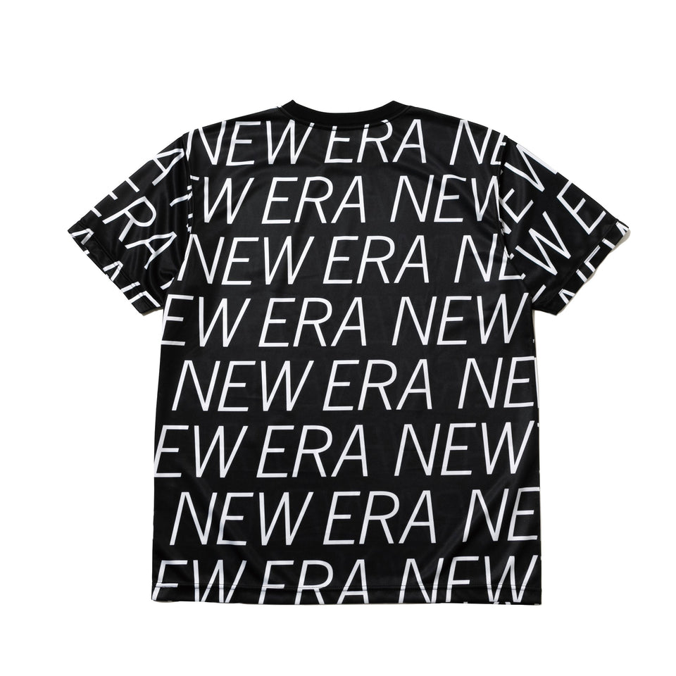 テック Tシャツ ニューエラ オールオーバー ブラック × ホワイト 【 Performance Apparel 】