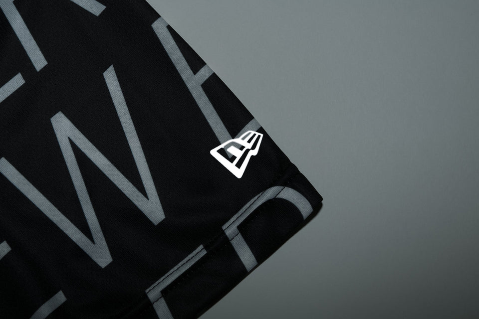 テック Tシャツ ニューエラ オールオーバー ブラック × ホワイト 【 Performance Apparel 】