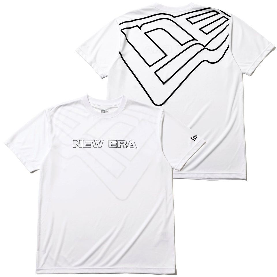 ラッシュ Tシャツ ニューエラ ワードマーク & リア ビッグフラッグ ホワイト 【NEW ERA WORKOUT】