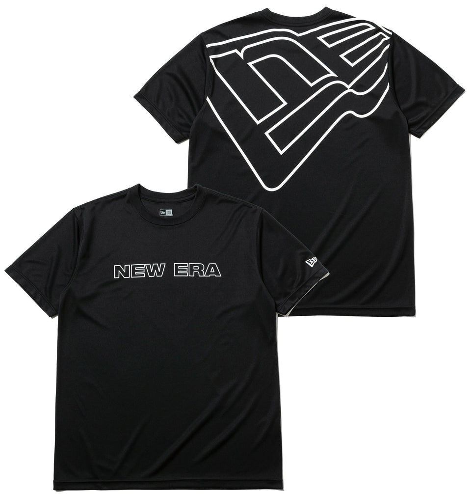 ラッシュ Tシャツ ニューエラ ワードマーク & リア ビッグフラッグ ブラック 【NEW ERA WORKOUT】