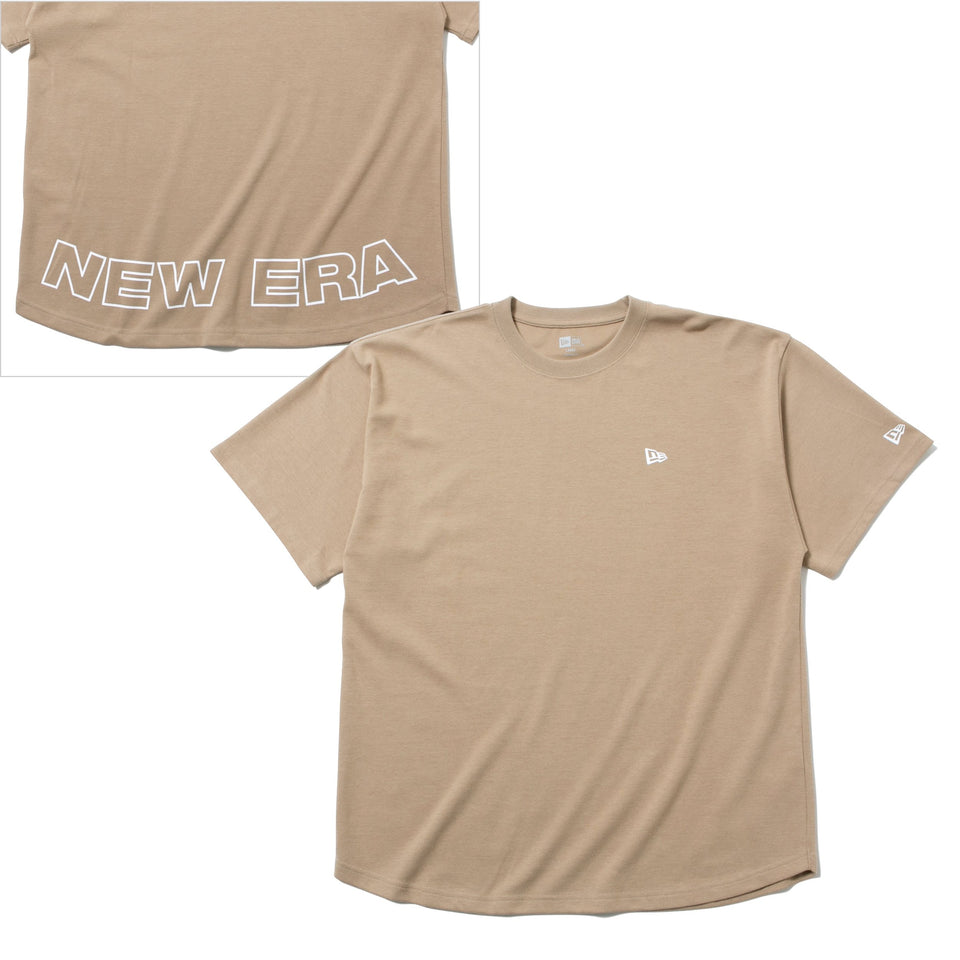 オーバーサイズド パフォーマンス Tシャツ フラッグ & リア ニューエラ ワードマーク ラウンド カーキ 【NEW ERA WORKOUT】