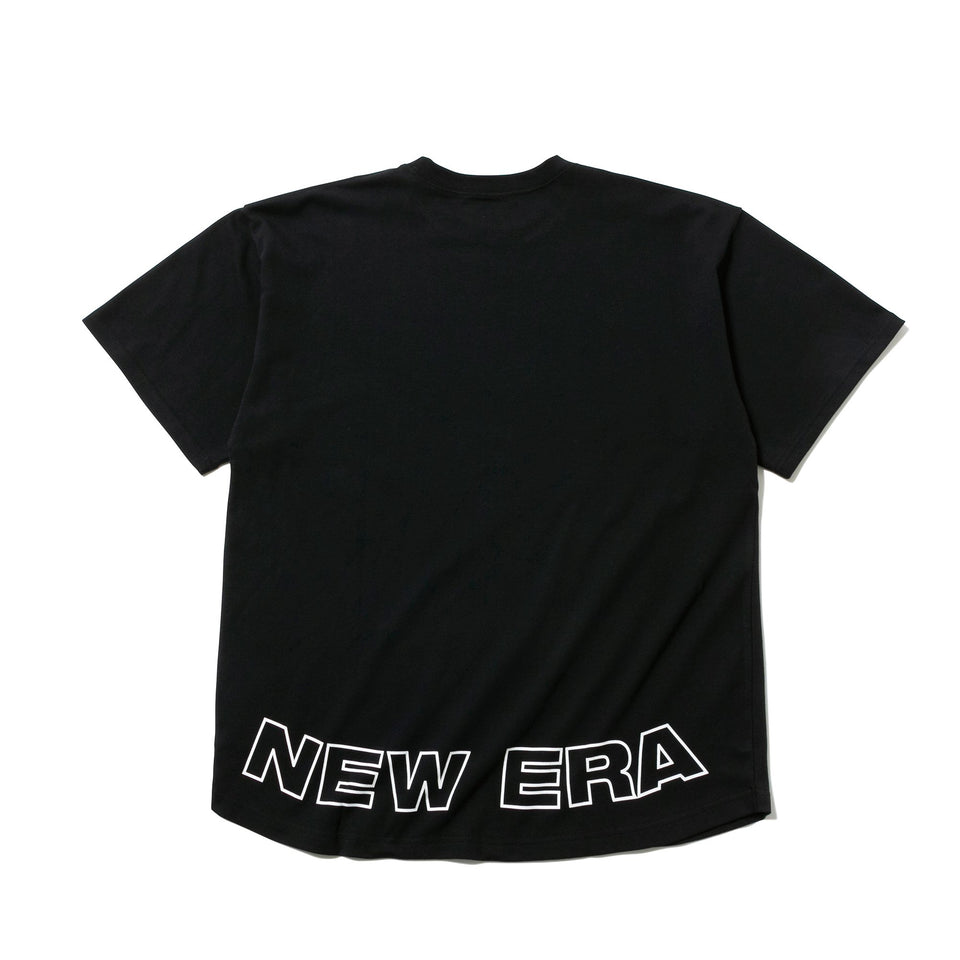 オーバーサイズド パフォーマンス Tシャツ フラッグ & リア ニューエラ ワードマーク ラウンド ブラック 【NEW ERA WORKOUT】
