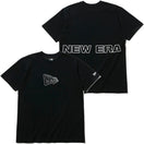 パフォーマンス Tシャツ アウトライン フラッグ & リア ニューエラワードマーク ブラック 【NEW ERA WORKOUT】