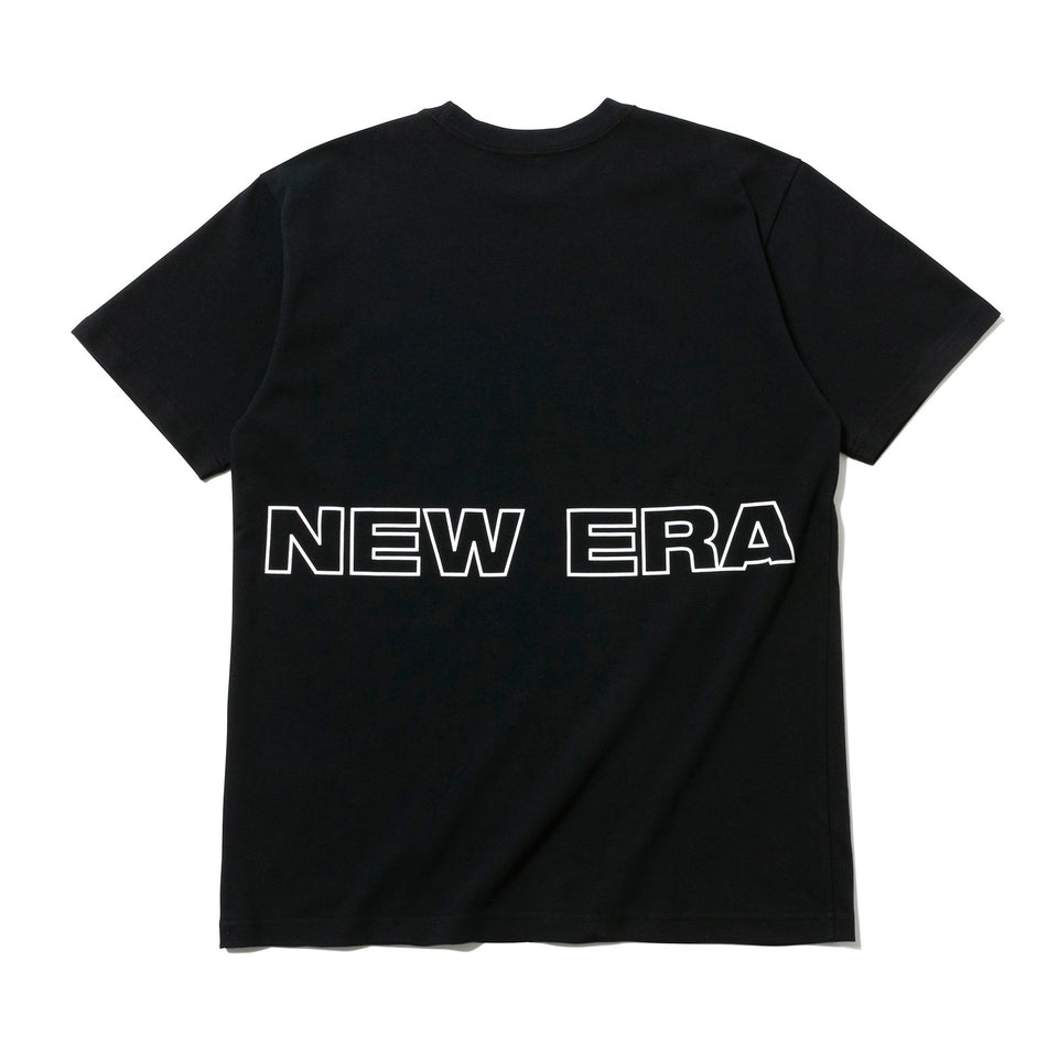 パフォーマンス Tシャツ アウトライン フラッグ & リア ニューエラワードマーク ブラック 【NEW ERA WORKOUT】