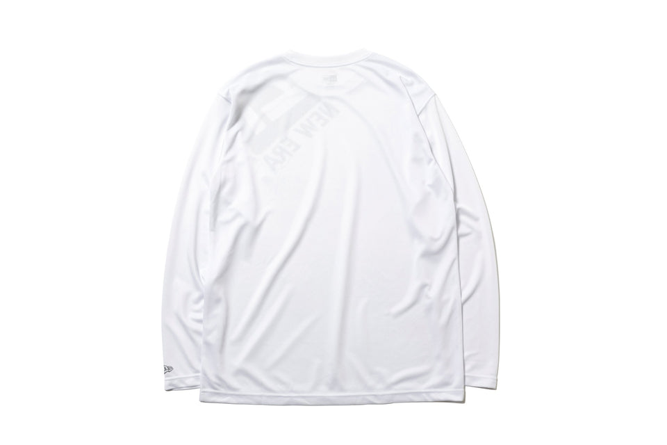 長袖 テックTシャツ ドットフラッグ ショルダー ホワイト × ブラック 【 Performance Apparel 】