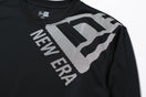 長袖 テックTシャツ ドットフラッグ ショルダー ブラック × ホワイト 【 Performance Apparel 】