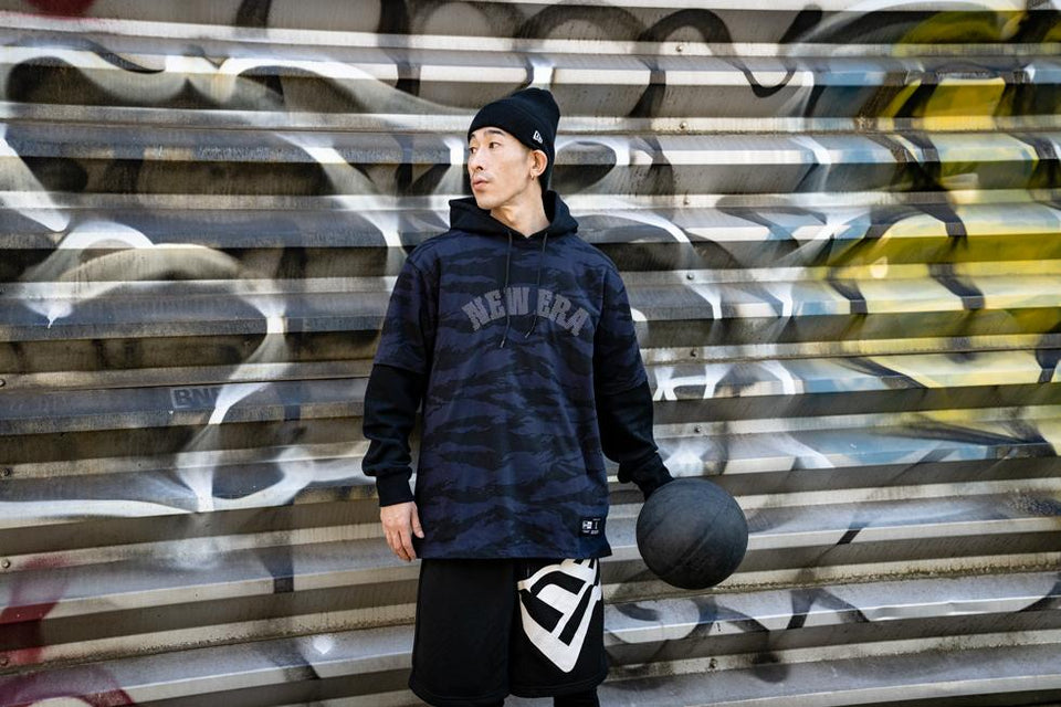 パフォーマンス Tシャツ NEW ERA ロゴ タイガーストライプカモネイビー 【NEW ERA BASKETBALL】