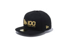 【ストア限定】 59FIFTY ニューエラ 100周年ロゴ フロント ブラック × ゴールド