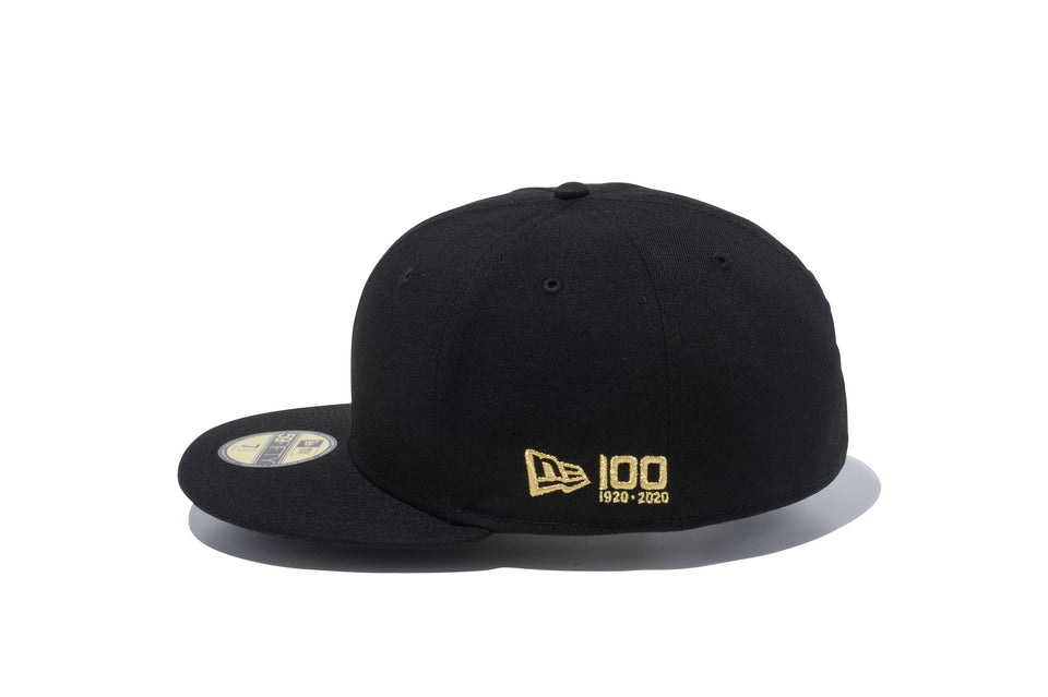 【ストア限定】 59FIFTY ニューエラ 100周年ロゴ サイド ブラック × ゴールド