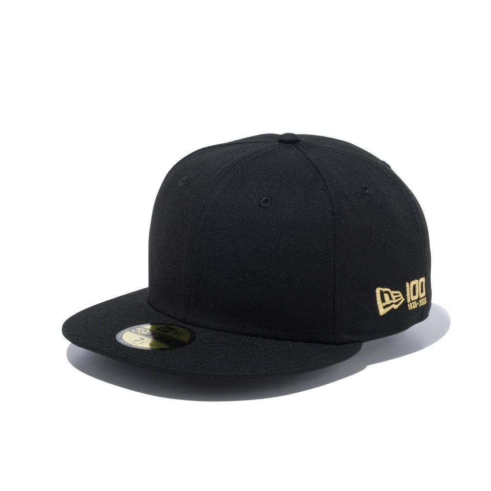 【ストア限定】 59FIFTY ニューエラ 100周年ロゴ サイド ブラック × ゴールド