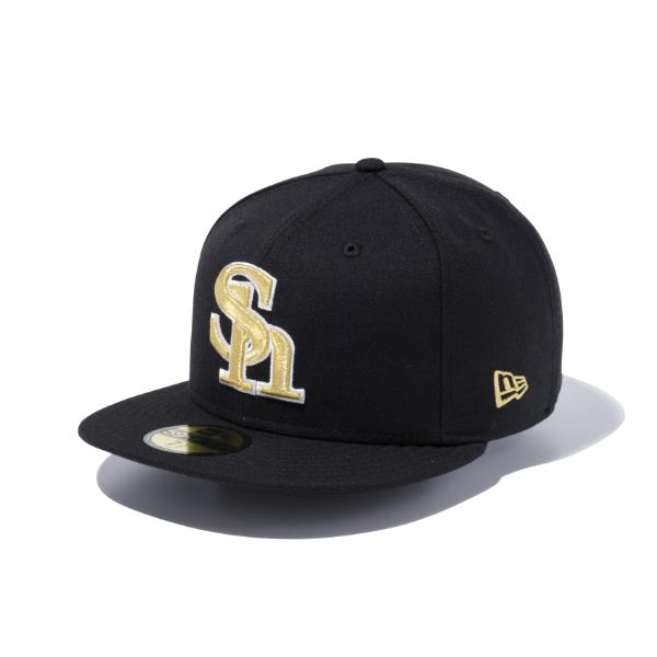 59FIFTY 福岡ソフトバンクホークス ブラック × ゴールド ホワイトアウトライン