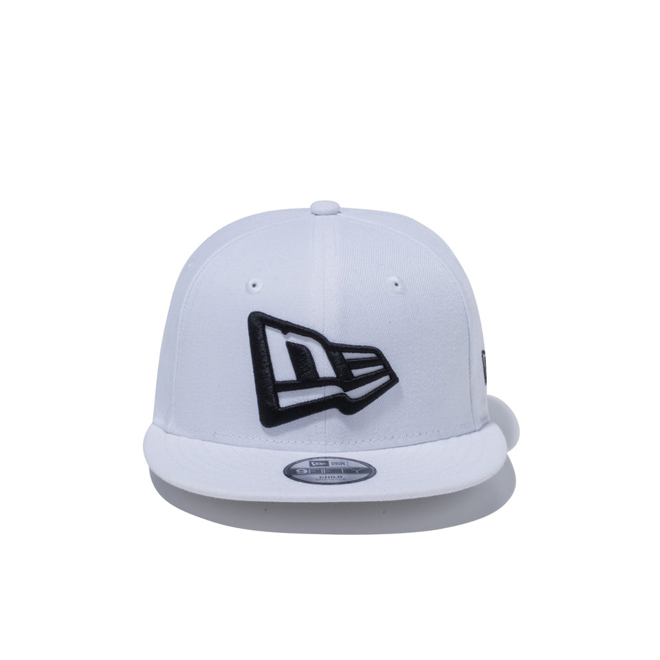 Child 9FIFTY フラッグロゴ ホワイト × ブラック