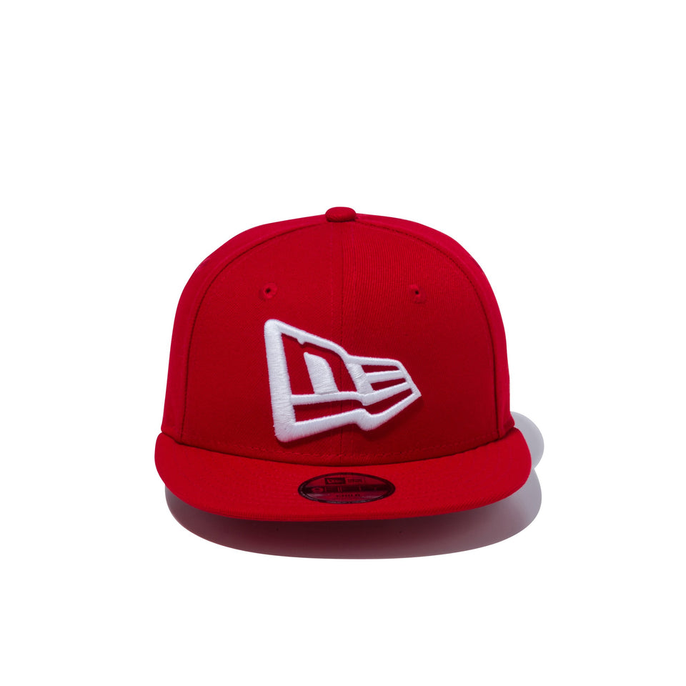 Child 9FIFTY フラッグロゴ スカーレット × ホワイト