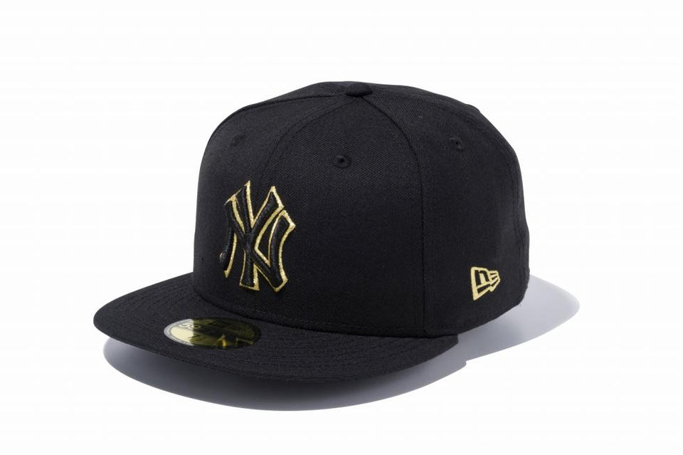 59FIFTY ニューヨーク・ヤンキース ブラック × ブラック ゴールドアウトライン