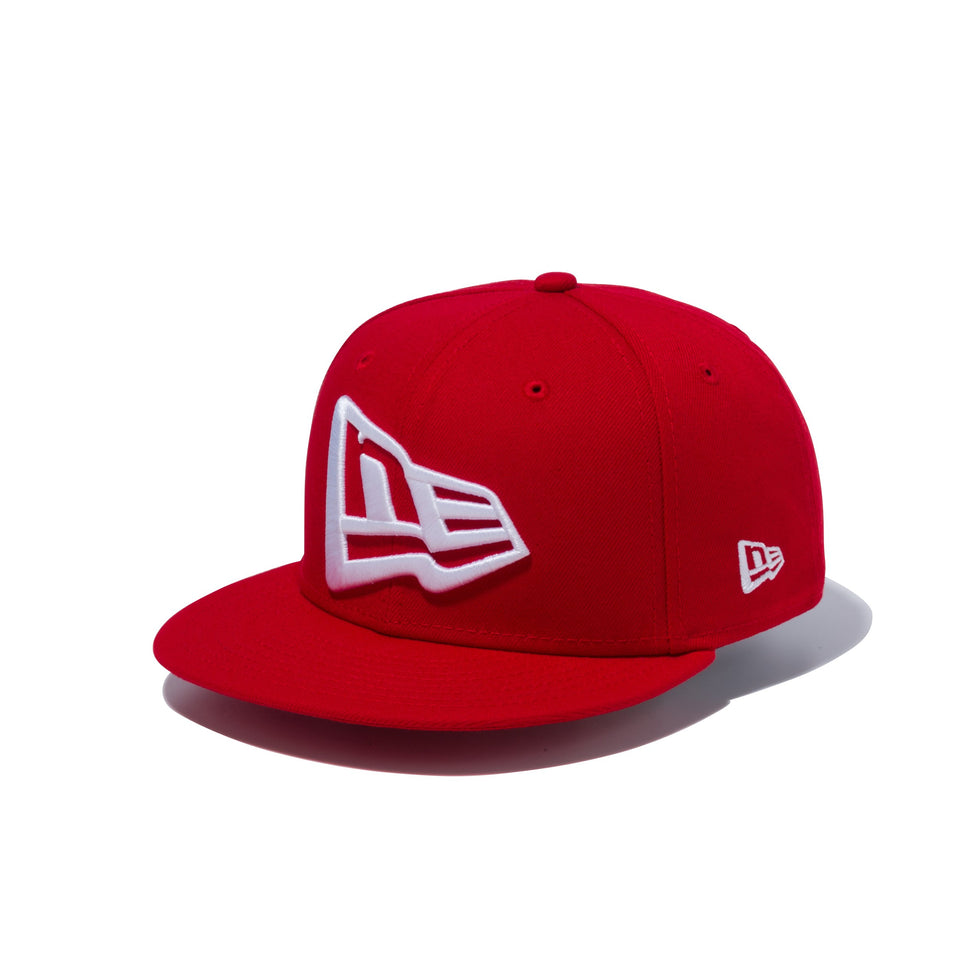 Youth 9FIFTY フラッグロゴ スカーレット × ホワイト