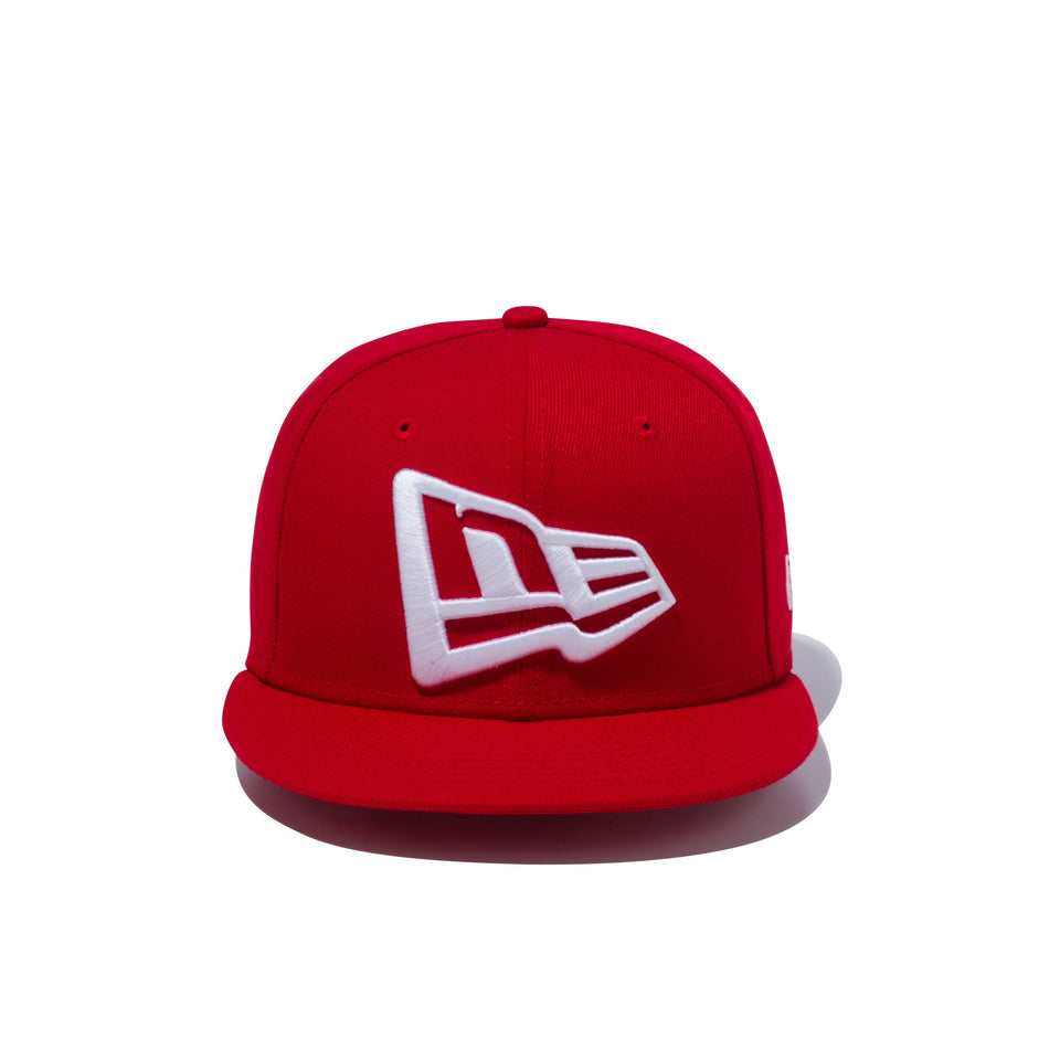 Youth 9FIFTY フラッグロゴ スカーレット × ホワイト