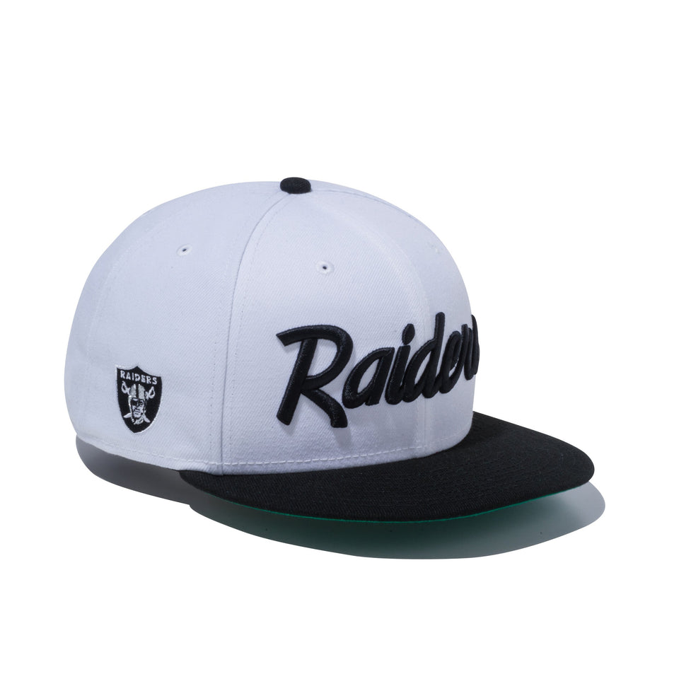 9FIFTY オークランド・レイダース ホワイト × ブラック ブラックバイザー