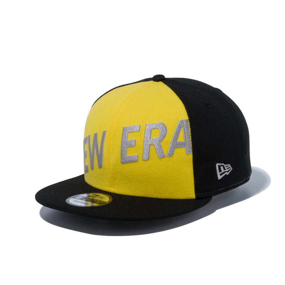 9FIFTY フロントニューエラ ロゴ ブラック / サイバーグリーン × クラウド