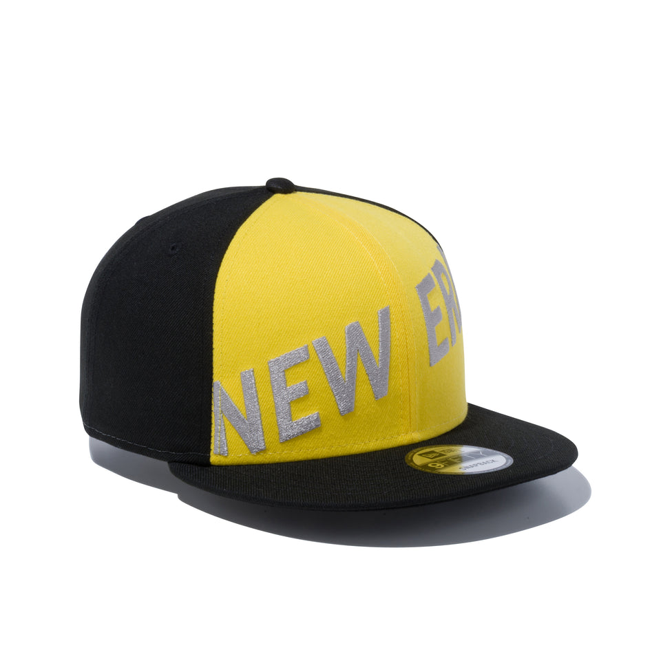 9FIFTY フロントニューエラ ロゴ ブラック / サイバーグリーン × クラウド