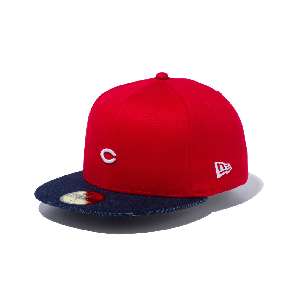 59FIFTY NPB カスタム 広島東洋カープ ミニロゴ レッド インディゴデニムバイザー