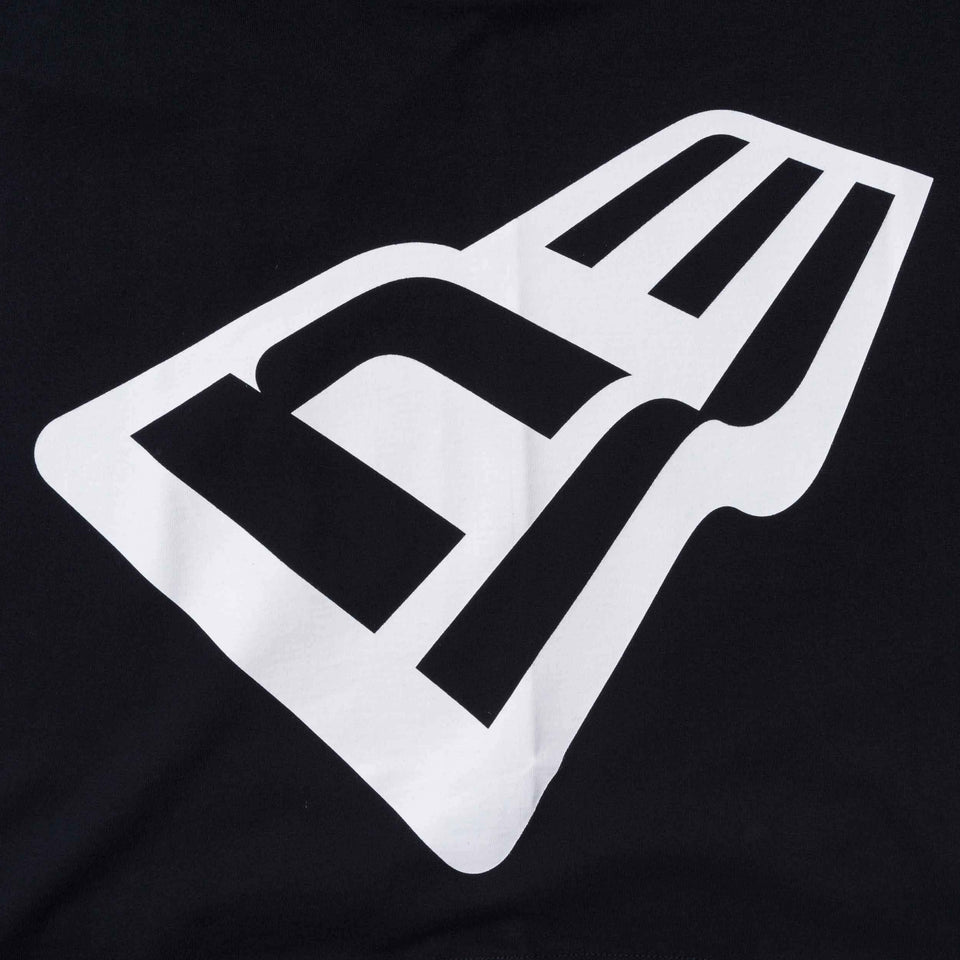 【ストア限定】半袖 コットン Tシャツ サイドロゴ フラッグロゴ リラックスフィット ブラック