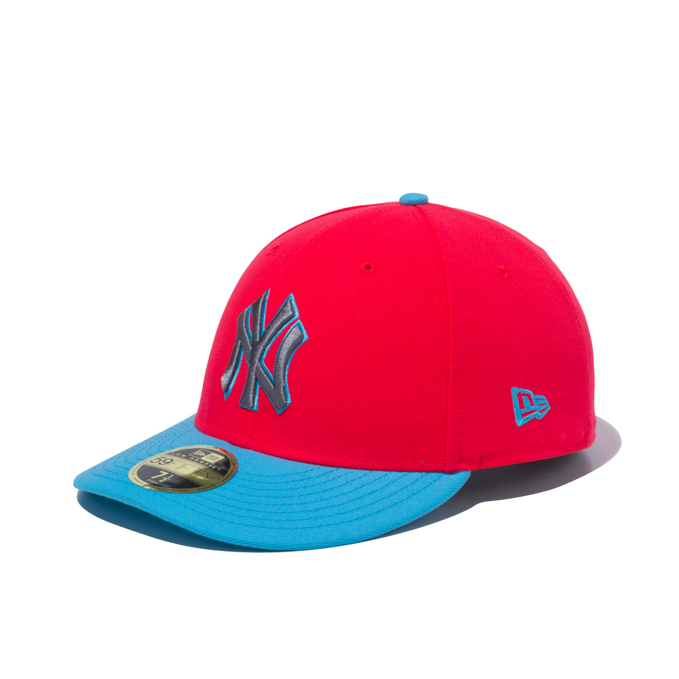 LP 59FIFTY MLB カスタム ニューヨーク・ヤンキース レッド × ブルーウィステリア ネオンブルーバイザー