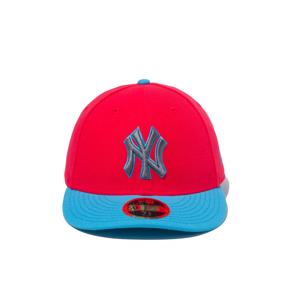 LP 59FIFTY MLB カスタム ニューヨーク・ヤンキース レッド × ブルーウィステリア ネオンブルーバイザー