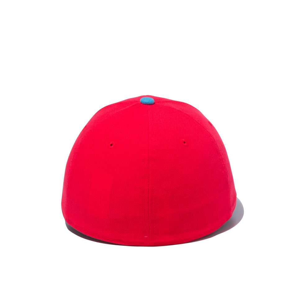 LP 59FIFTY MLB カスタム ロサンゼルス・ドジャース レッド × ブルーウィステリア ネオンブルーバイザー