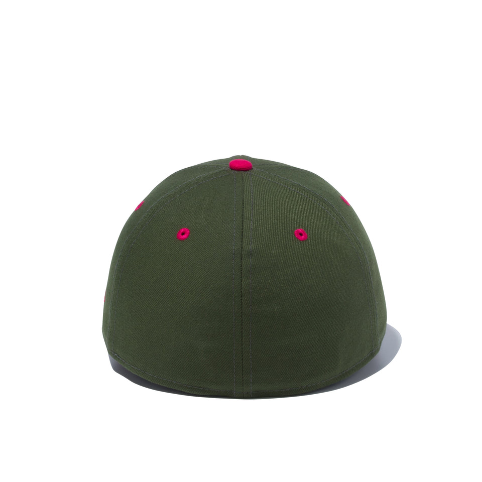 LP 59FIFTY MLB カスタム ロサンゼルス・ドジャース ダークグリーン × ストロベリー ブライトローズバイザー