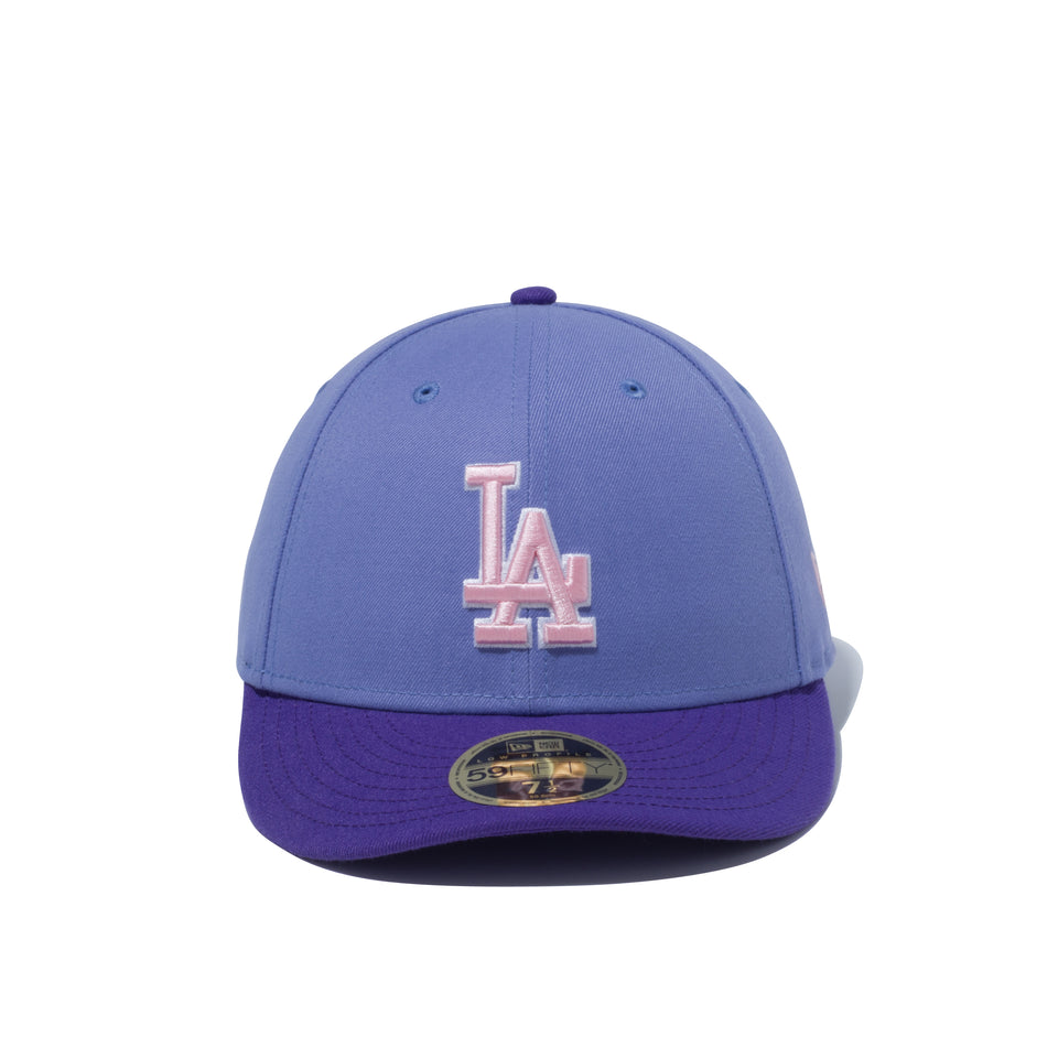 LP 59FIFTY MLB カスタム ロサンゼルス・ドジャース パープル × ピンク バーシティパープルバイザー
