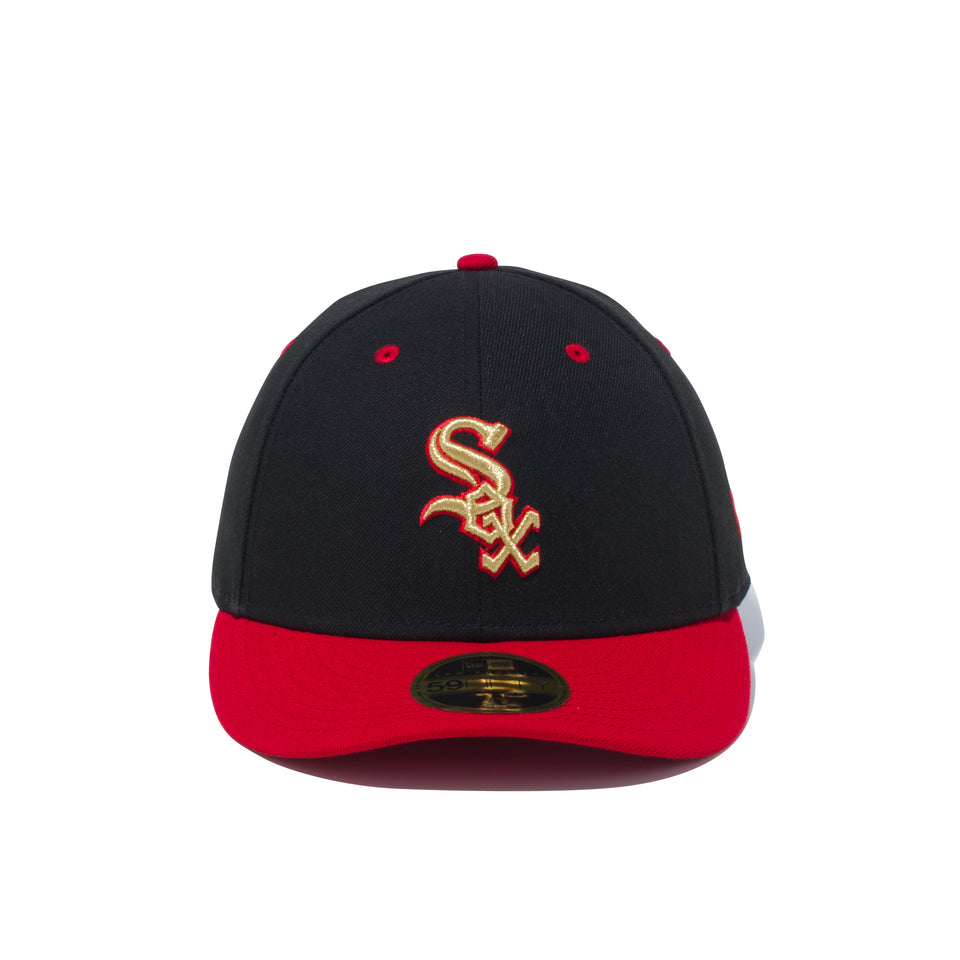 LP 59FIFTY MLB カスタム シカゴ・ホワイトソックス ブラック × ラディアントレッド スカーレットバイザー