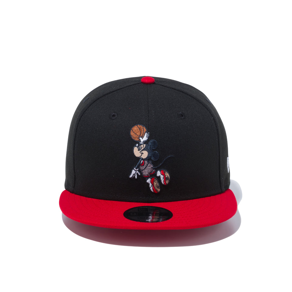 9FIFTY ディズニー ミッキー バスケット ブラック  スカーレットバイザー